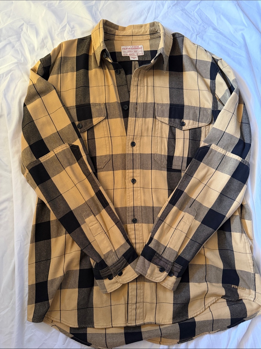 Filson Black and Tan Plaid Shirt Jacket